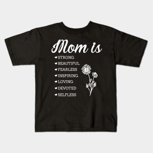 Mother Definition Mom Is Strong Beautiful Mothers Day Kids T-Shirt